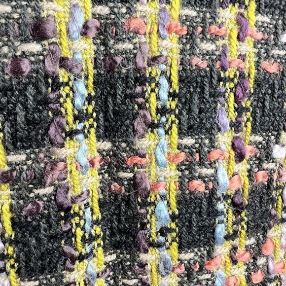 Millard Fillmore Green Houndstooth Tweed Cropped Blazer Jacket Size M - Picture 12 of 16